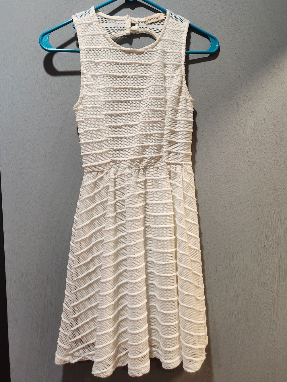 Women's Crochet Mini Dress - Sleeveless Flare